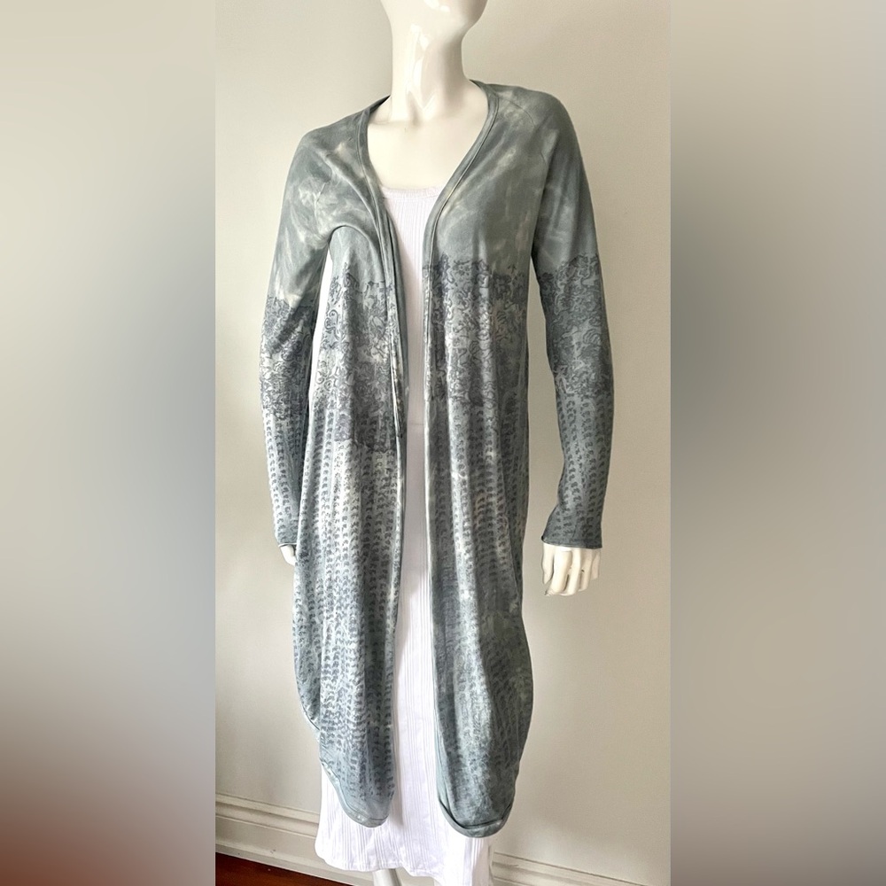 Piazza Sempione Silk Blend Printed Duster Cardigan Made in Italy Elegant Layer - Picture 2 of 7